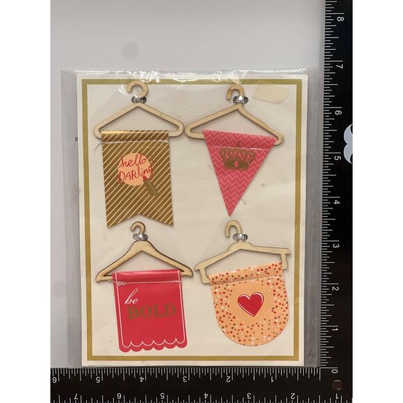 BE BOLD 4 Piece Embellishment SET W Hanger BANNER BY MICHAELS HELLO DARLING GIRL - Picture 2 of 3